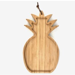 Pineapple Shaped Bamboo Wood Charcuterie Cheese Board Serving Tray 15.5" x 6"